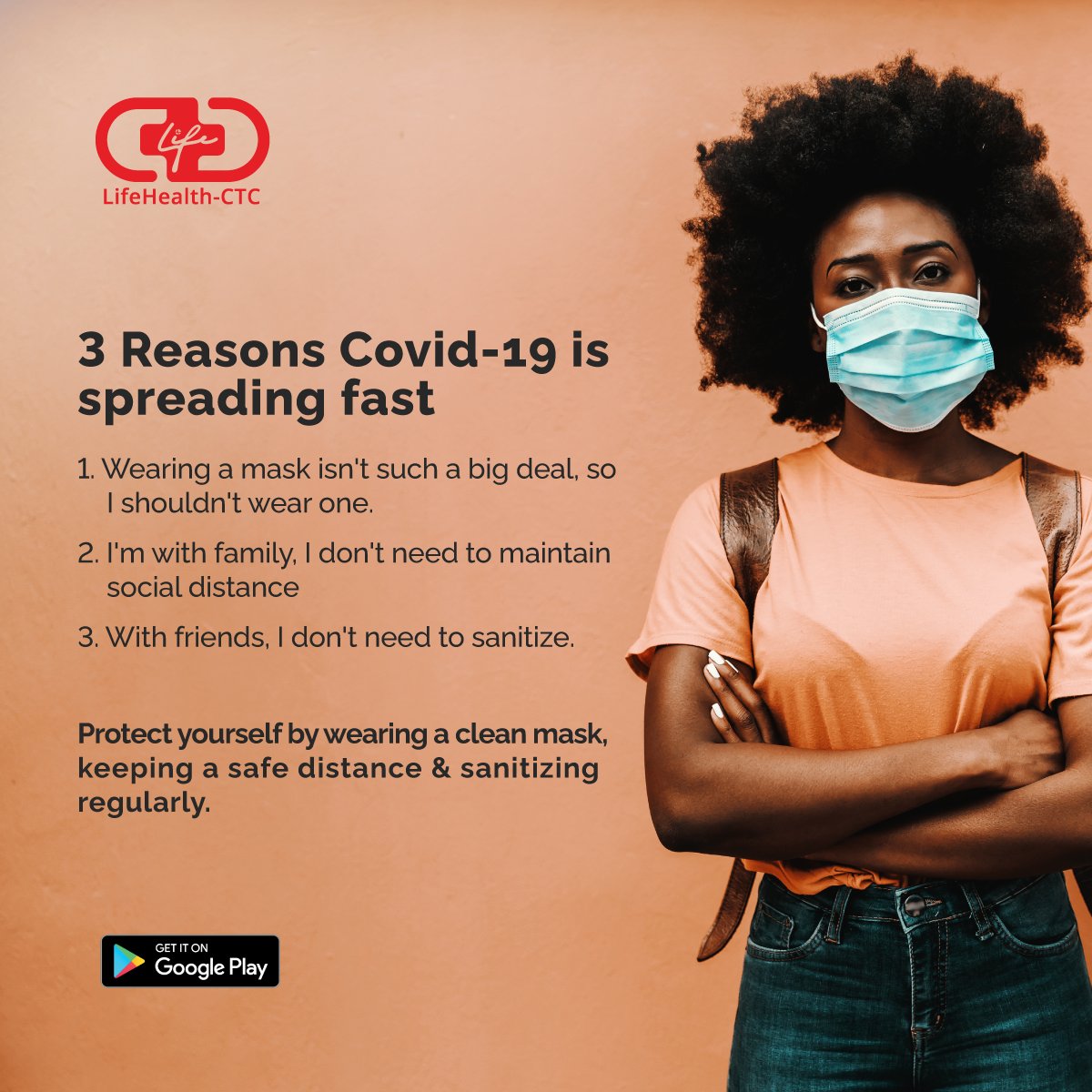 LifeHealth_CTC's tweet photo. #StaySafe to protect you and your loved ones. Observe the stipulated standard operating procedures (SOPs) at home and in public.
Let's slow the spread of #COVID19. We are in this together.
#LifeHealthCTC https://t.co/ndmY4gd6cr