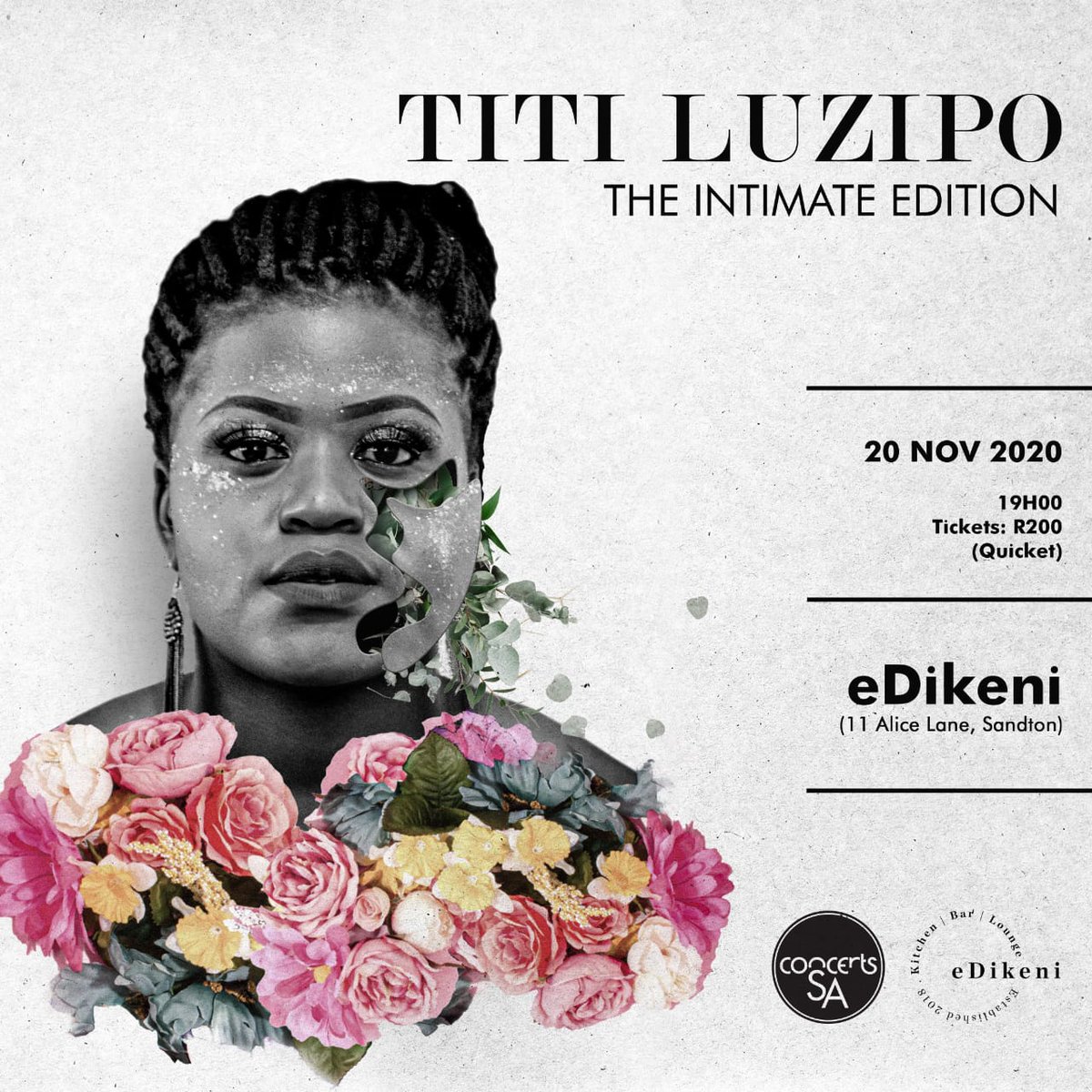 TitiLuzipo's tweet photo. Returning to the stage to perform all your favorites for the first time this year. 
I really really cannot wait! 
Join us for an intimate experience at @edikeni_sandton 

Ticket link in bio. 
#ConcertsSA #mobilityfund #edikeni #beingwoman #titiluzipo https://t.co/uKe36LUvvn