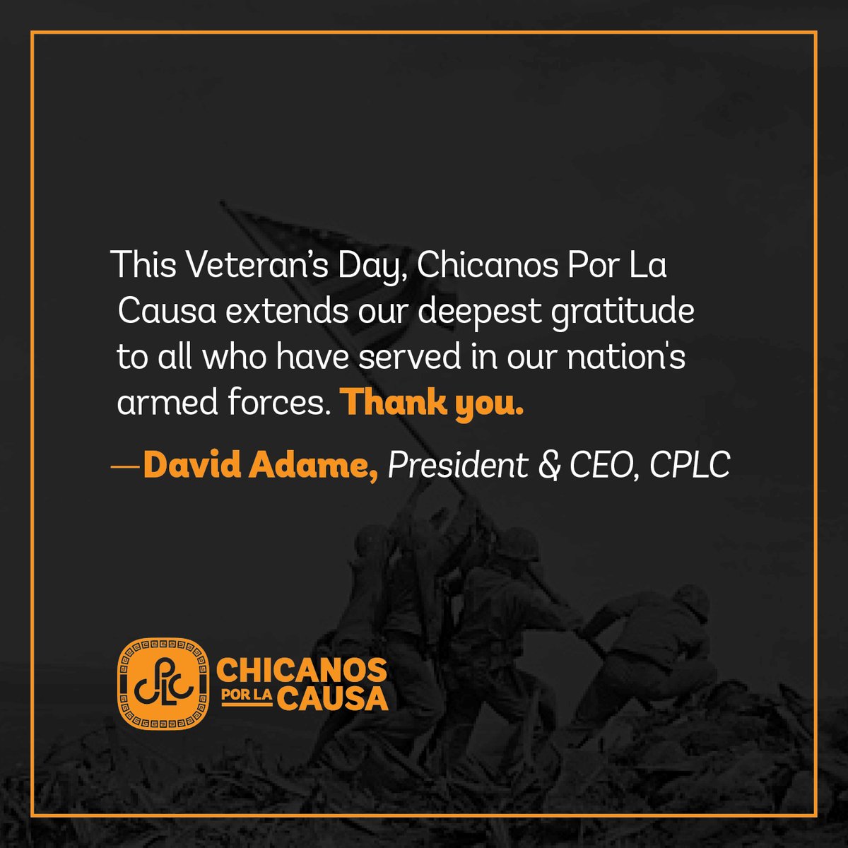 WeAreCPLCTX's tweet photo. On this #VeteransDay, we honor your service in keeping our nation the land of the free and the home of the brave. Thank you. ๐บ๐ธ https://t.co/bQmUPvQeTL