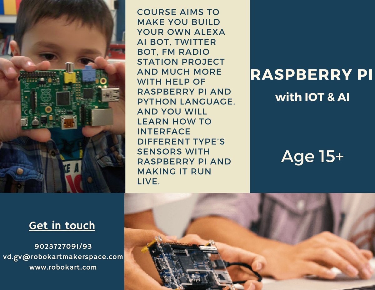 RobokartV's tweet image. Debugging was never so much fun when you have to do it with robots, Raspberry pi and sensor....
For More details
9023727091/93
vd.gv@robokartmakerspace.com
robokart.com

#robokart #raspberrypi #lockdownactivity #robots #sensors #electronics #funtime #smartkids