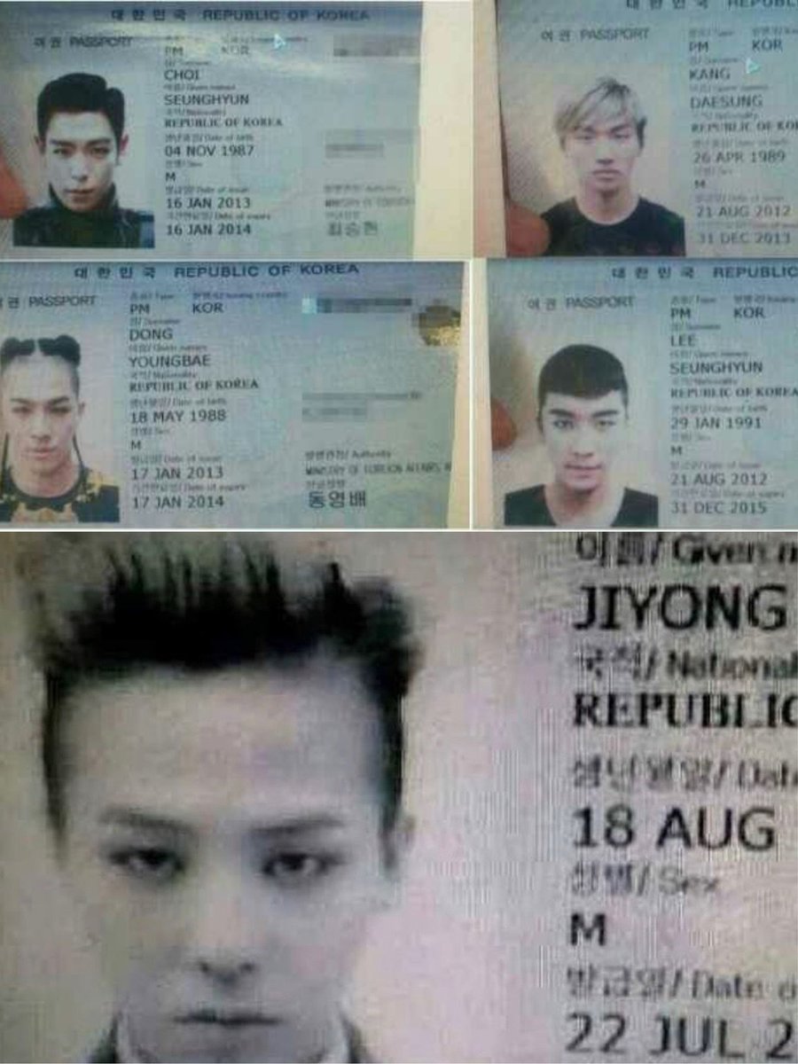 bigbang's passport pictures 🇰🇷