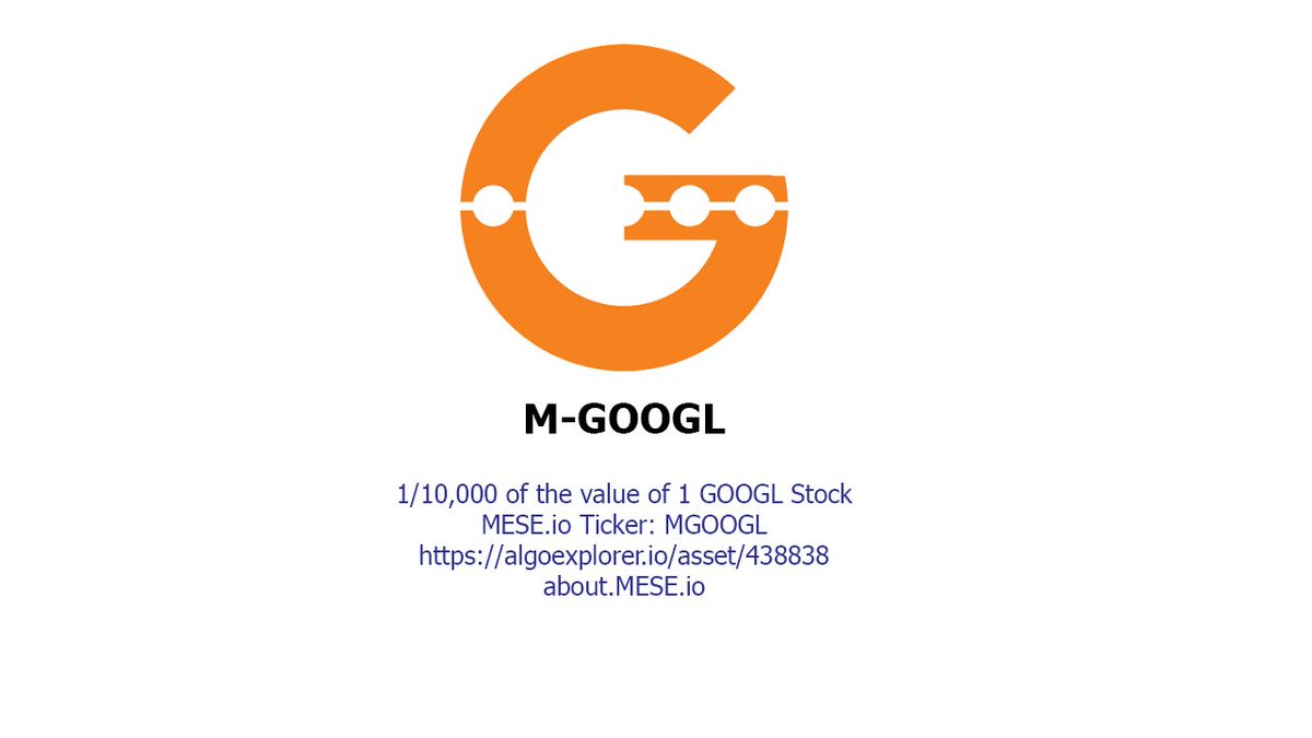 MalasagaJoel's tweet photo. The microequity of Alphabet Inc. stocks is now available at https://t.co/vsTPuoE5TY!

Introducing Micro-Google, a 1/10,000 microequity token of Alphabet Inc. shares, backed 1 to 1 with actual real Alphabet Inc. equity held by MESE.

#Microequity #DeFi https://t.co/jbFORhvRAQ