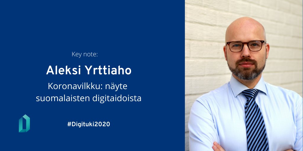 Vielä ehdit ilmoittautua mukaan huomiseen #digituki2020-webinaariin. Luvassa useita kiinnostavia puheenvuoroja ja paneelikeskustelu. Yksi näistä on <a href="/THLorg/">THL</a> johtaja <a href="/aleksiyrttiaho/">Aleksi Yrttiaho</a> puheenvuoro: <a href="/koronavilkku/">Koronavilkku</a>, näyte suomalaisten digitaidoista. 

Ilmoittaudu: dvv.fi/digituki2020