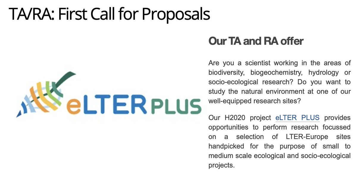 Call for proposals to perform research at long-term ecosystem research sites <a href="/eLTER_Europe/">eLTER</a> 🧬🔬 If you're interested e.g. in #eDNA analyses at #RhineMainObservatory with <a href="/Senckenberg/">SENCKENBERG</a> &amp; <a href="/unidue/">Uni Duisburg-Essen @unidue.bsky.social</a> let us know lter-europe.net/projects/PLUS/… deims.org/9f9ba137-342d-… <a href="/DNAquaNet/">COST Action CA15219</a> <a href="/AFL_org/">Alliance for Freshwater Life</a> #H2020