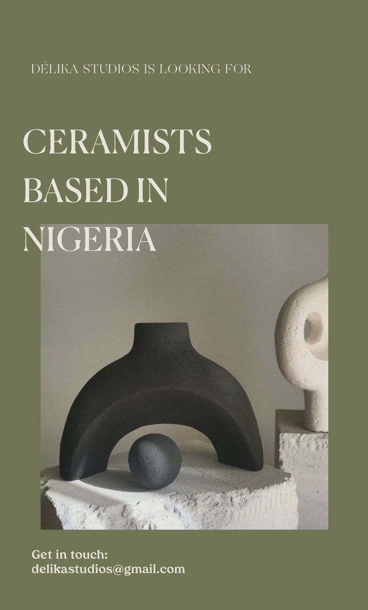 delikastudios's tweet photo. We are looking for ceramists based in Nigeria for a great collaborative opportunity, please spread the word or get in touch. https://t.co/6Lj4VqN1c1