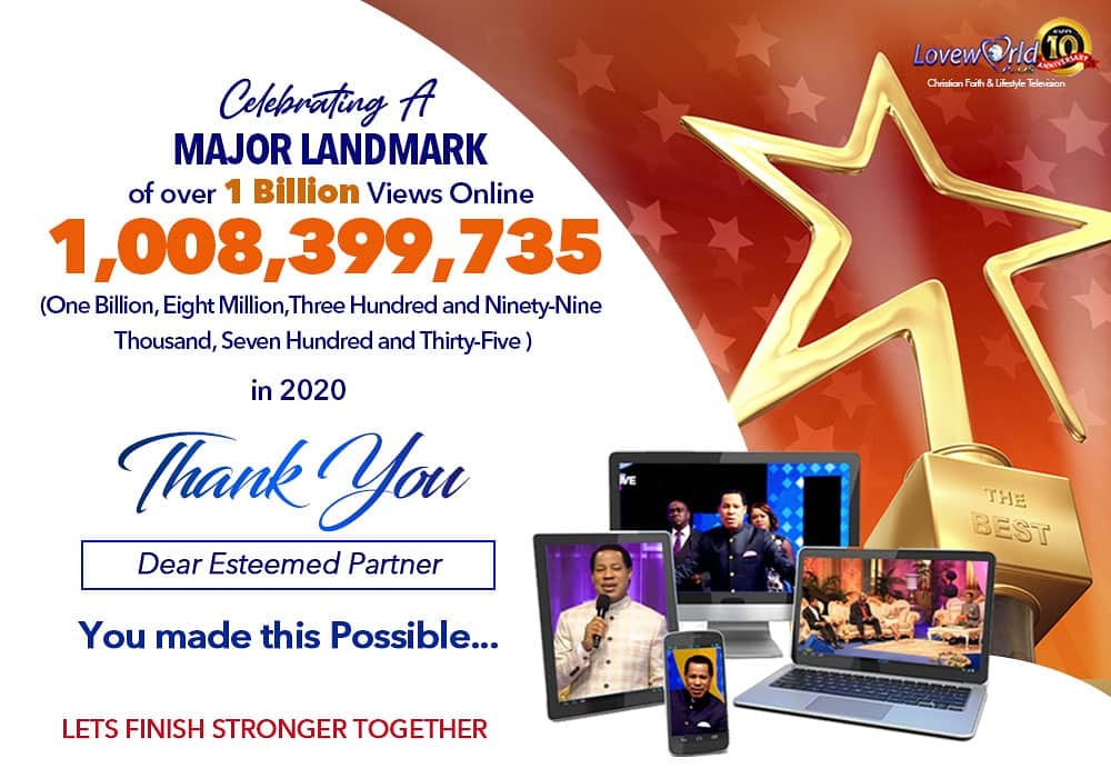 loveworldxp's tweet photo. IPPC 2020!

All the excitement! All the expectations!

Don't be left out!

Celebrating a major landmark of over 1 Billion views online. Thank you dear Partners for making this possible. God bless you.
https://t.co/nCW36DF0T2 
#ippc2020
#loveworldplus 
#loveworldnetworks https://t.co/KabbSXYJ58