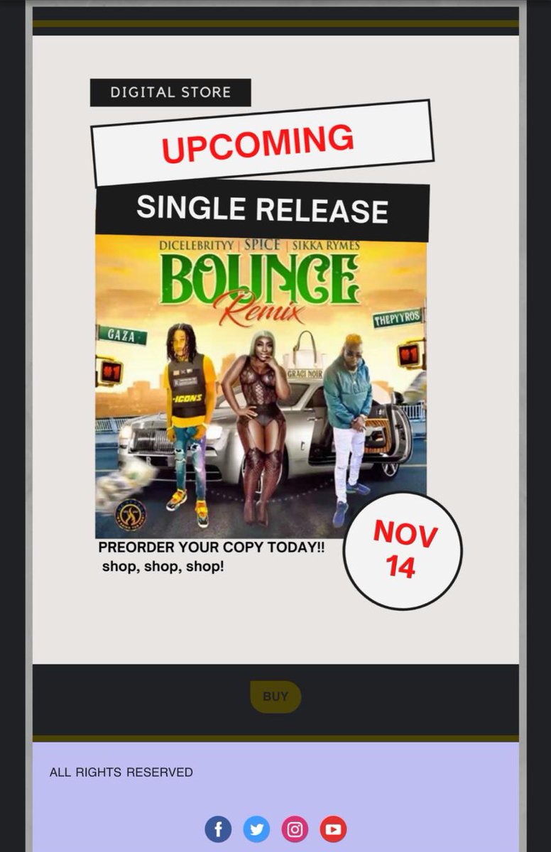 Warmandeasyrec1's tweet photo. BOUNCE REMIX DICELEBRITYY FT SPICE &amp; SIKKA RYMES WILL BE AVAILABLE WORLDWIDE NOV 14th @spiceofficial @Sikka_Rymes @DiCelebrityyja produced by @Warmandeasyrec1 Distributed by @ZojakWorldWide @IntlStarz https://t.co/QXOZTZdShU
