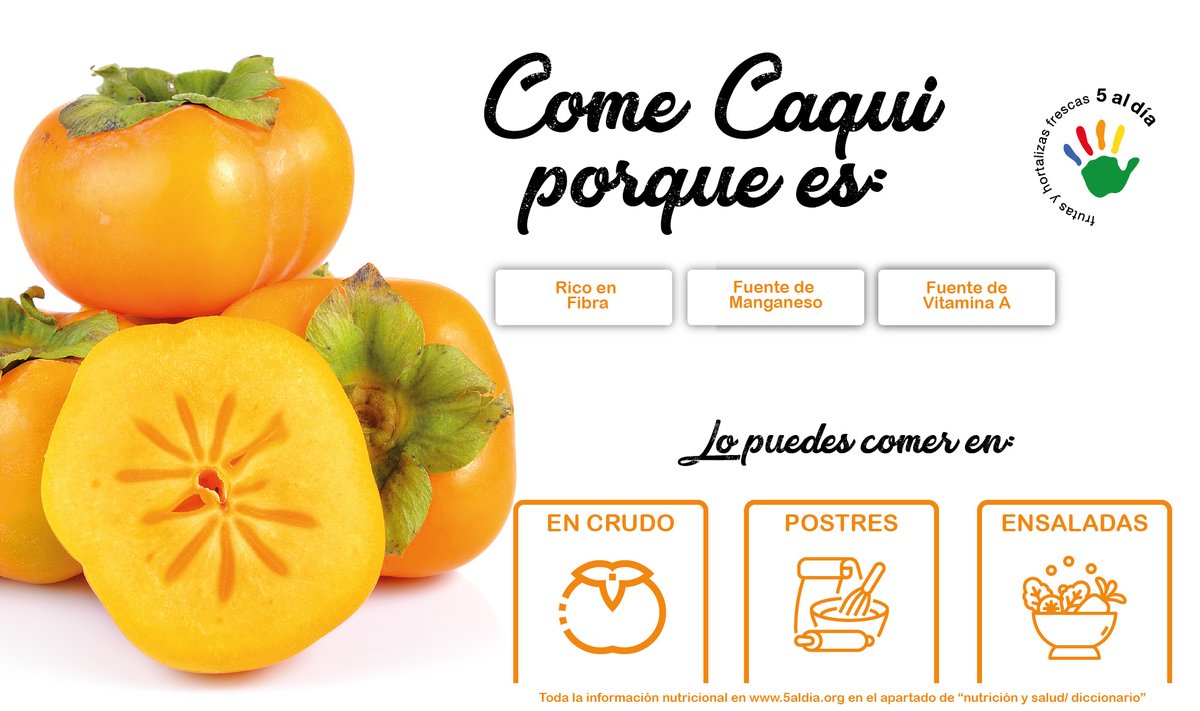5aldiaspain's tweet photo. ¡Nos encanta el caqui! 🧡 En crudo, en postres y... ¿lo has probado en ensaladas? una delicia 🤤

#Fruta🍌🍊🍎 #Hortaliza🍆🥦 #Practicael5🖐 #HabitosSaludables #5aldia #VidaSaludable #Otoño🍁 #RealFood #Salud #Enjoy #LifeStyle #InfórmateCon5aldía

@Bouquet_Ysi @Displafruit1 https://t.co/1KdFf7yg1Y