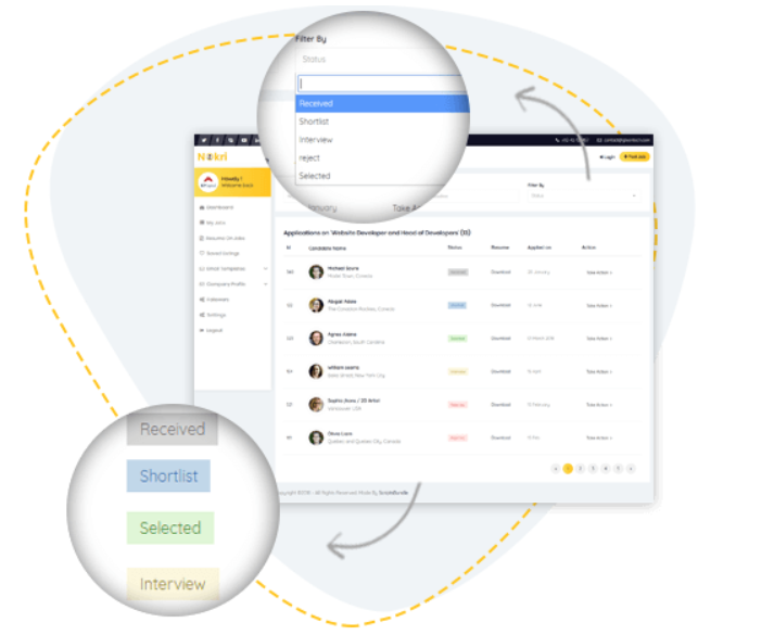 OpportunitiesWP's tweet photo. Employers can manage the resumes very effective way by sorting it out with different statues in Nokri Job Career WordPress Theme. 
#Best #JobPortal #JobBoard #WordpressTheme
Link is here⏬
https://t.co/UTjwURhqNS https://t.co/7GN3QunJPk