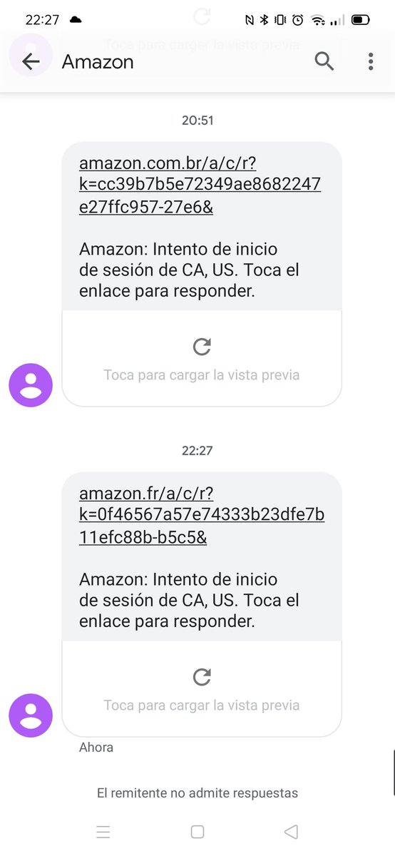 Raquelales's tweet photo. @amazon no paro de recibir este tipo de mensajes. Díganme qué tengo que hacer https://t.co/egg7FUlxsv