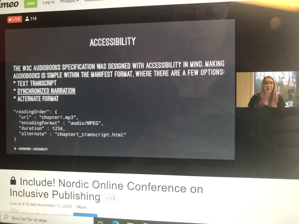 mygulstad's tweet photo. W3C Audiobooks’ accessible options: texttranssript, synchronized narration and alternate format
#nipi_include! @wendy_a_reid https://t.co/OsIVG6yTdl