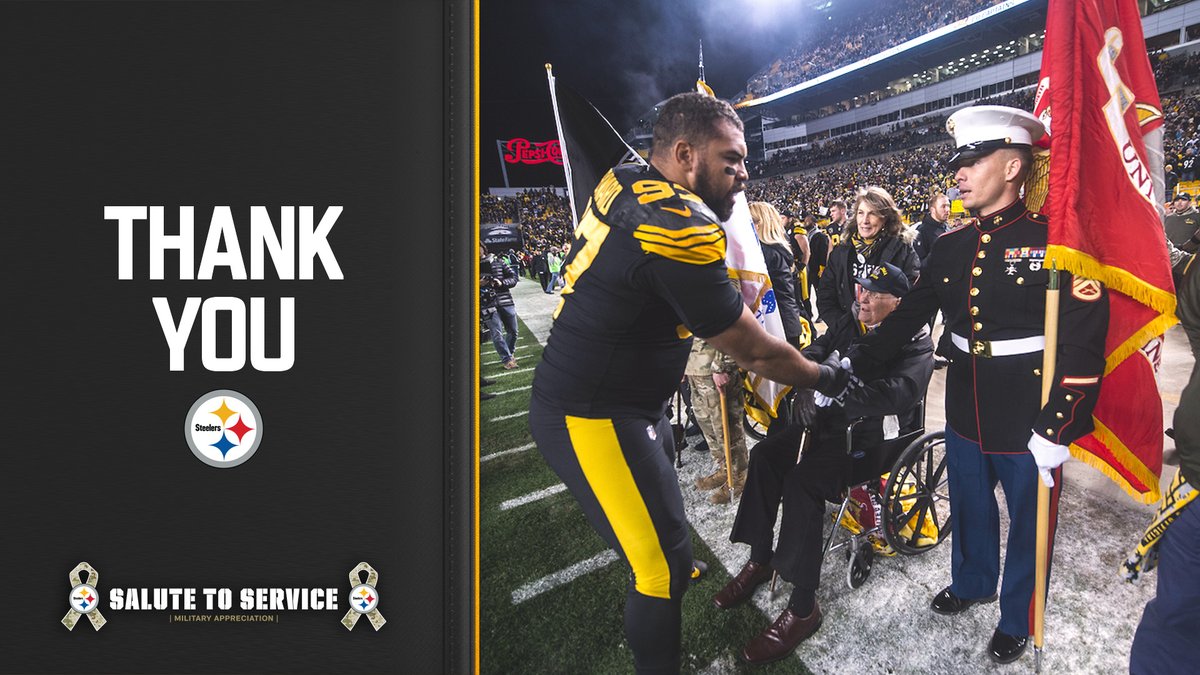 steelers's tweet photo. Today, and every day, we thank the brave men and women who have served our country. #VeteransDay https://t.co/Lj3DCPTi60