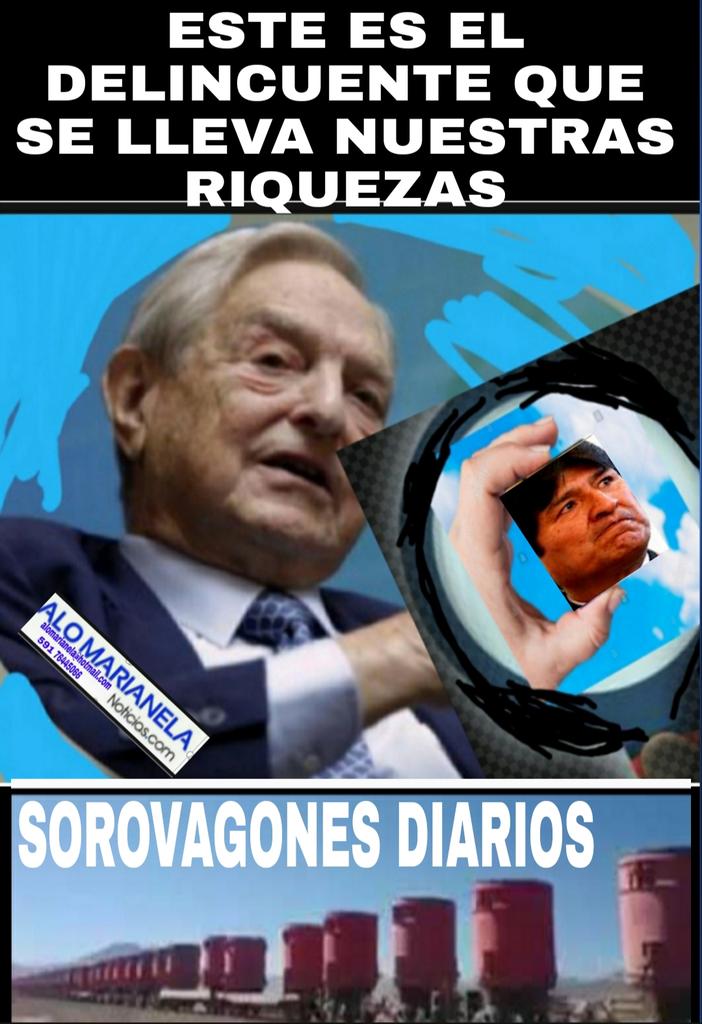 alomarianela's tweet photo. Soros  autor del fraude en Bolivia junto a demócratas estadounidenses que operan desde la embajada en La Paz, iraníes detrás del uranio, el narco internacional.
EVO M., ha entregado concesiones de territorio por 40 y 70 años de explotación.
@POTUS ,@SenTedCruz ,@AP , @Reuters https://t.co/7GadvImo1f