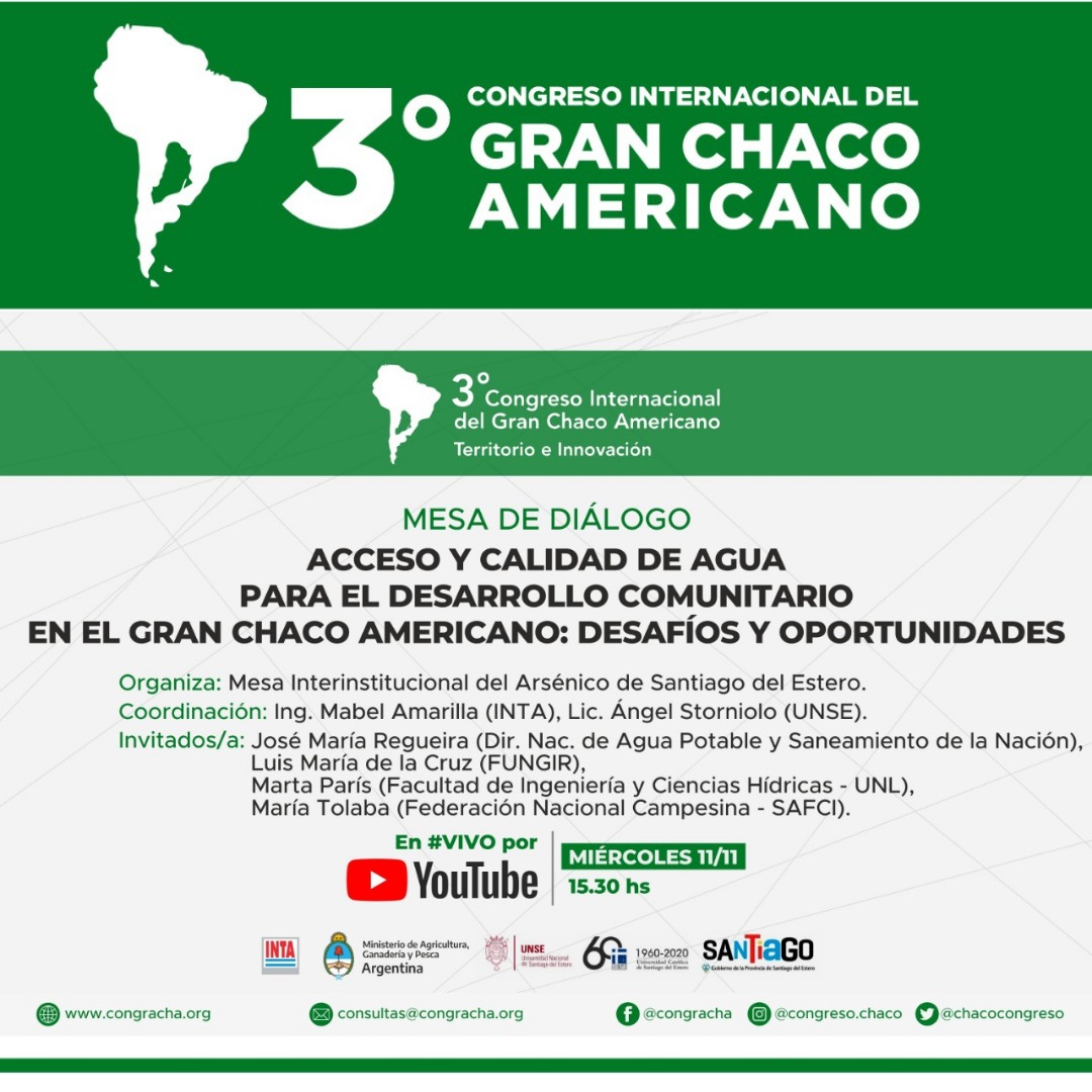 ChacoCongreso's tweet photo. 📣 MESAS DE DIÁLOGO 11/11
 
No te puedes perder de las Mesas, un espacio para el diálogo entre actores y actrices diversas del territorio. 

💧Acceso y calidad de agua para el desarrollo comunitario en el Gran Chaco Americano: desafíos y oportunidades. 

#Congracha2020 https://t.co/DezjMFmcHJ