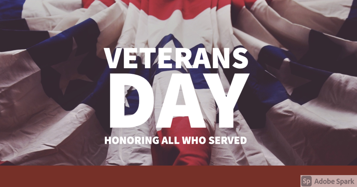 November 11 - Veterans Day.  Today we honor and recognize all who have served our country.  Thank you for your service.