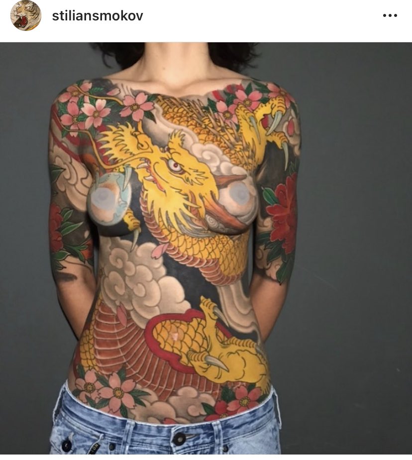 Chest Japanese Flower tattoo at theYoucom