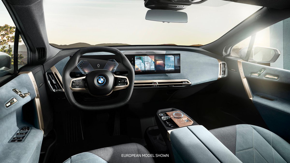 BMWUSA's tweet photo. The road ahead is electric. With over 500 HP and 5G Connectivity, the First-Ever BMW #iXis the electric Ultimate Driving Machine. https://t.co/Qr9gcy2tIW