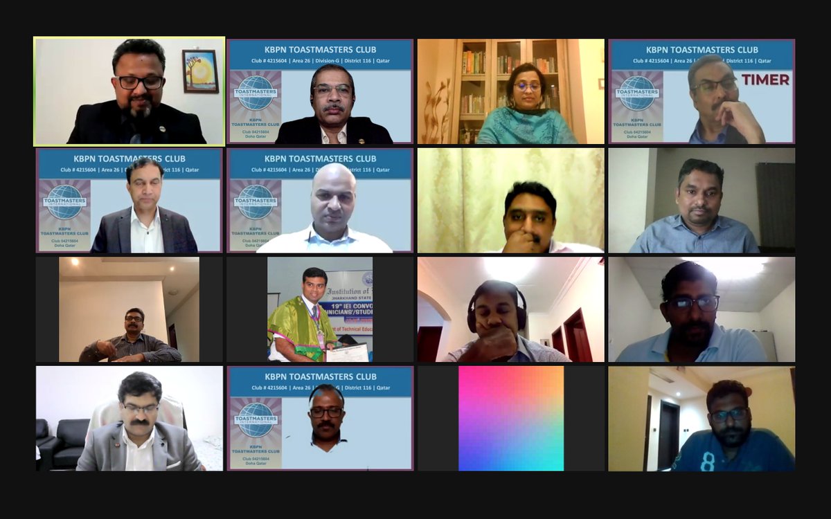 KBPN Toastmasters Club conducted the 103rd session on Tuesday 10th November 2020