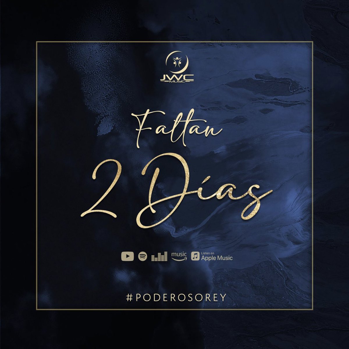 JWCmusic's tweet photo. ¡Ya estamos más cerca! En tan solo 2 días el nuevo sencillo de “Poderoso Rey” estará disponible en todas las plataformas digitales. 11.13.20

🎼 Hermosa es tu gloria 
Bendito Hijo De Dios 🎼

#jwcmusic #nuevosencillo #poderosorey #nuevoalbum #musicanueva https://t.co/IpR0VKs7TF