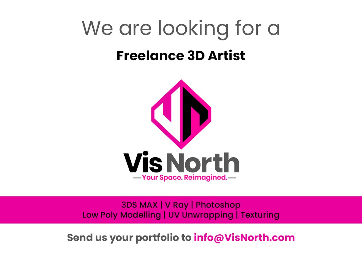 north_vis's tweet photo. We are on the look out for a #3DArtist to work on a #freelance basis on an up and coming project. Must have #lowpoly modelling and #texturing skills. If interested please get in touch with your portfolio. #VisNorth https://t.co/0NLDu7oRbH