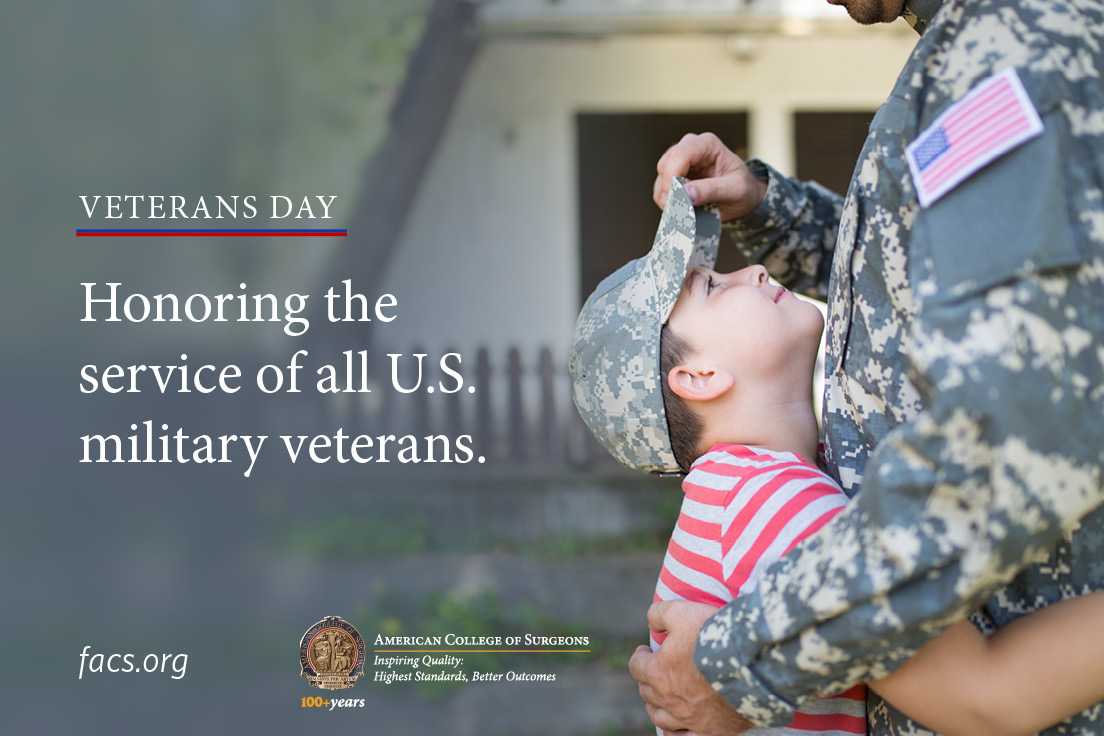AmCollSurgeons's tweet photo. On Veterans Day, we honor and thank those who served, and their families. #VeteransDay https://t.co/1GYT12Kt0h