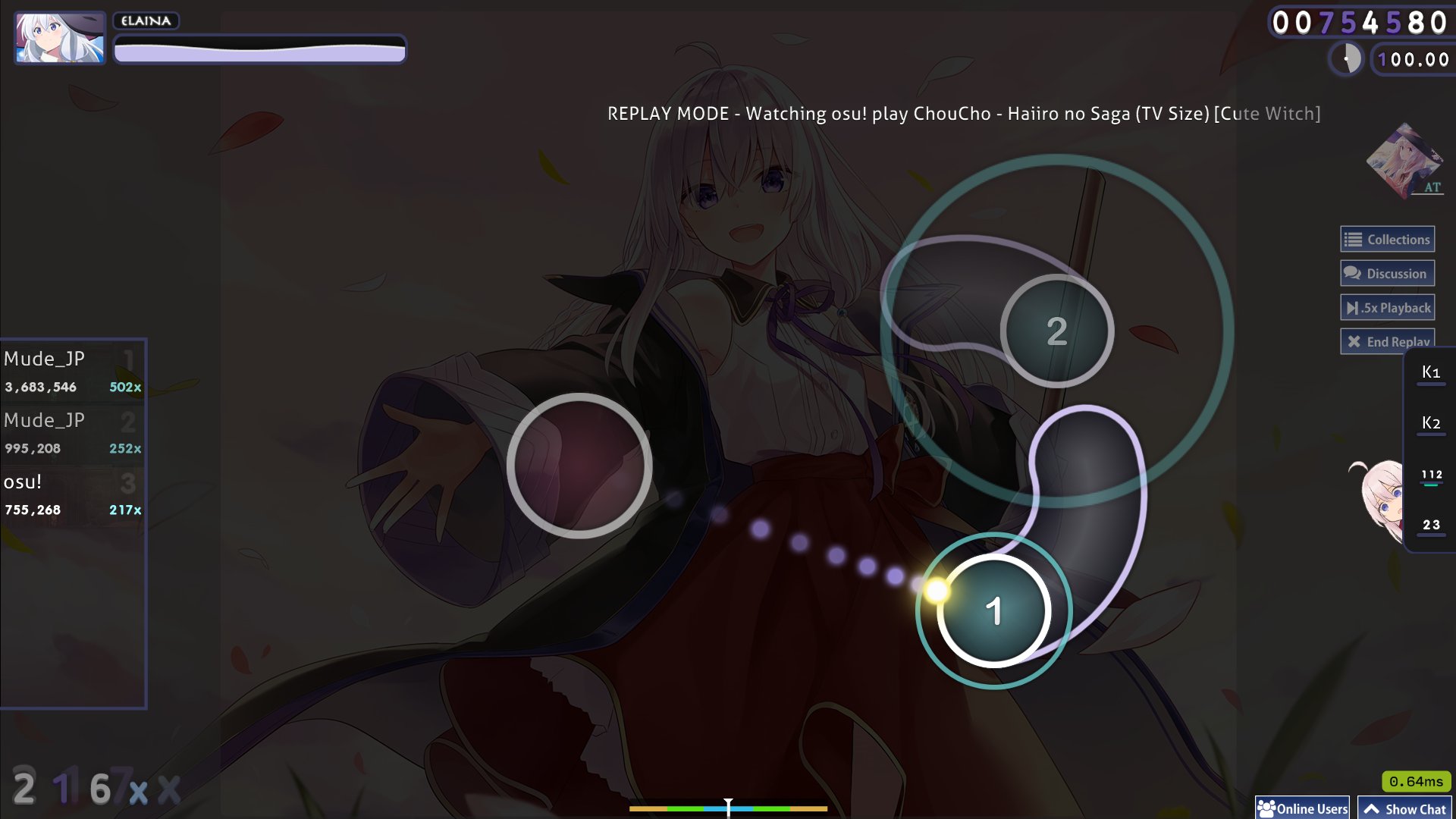 Mude 0 The Journey Of Elaina Mj Osu Std専用スキンです いろいろ変更点があったり Extraフォルダーを用意しました Google Drive T Co 3xzkpjyzp6 他のダウンロードサイトはこちらから T Co 858hftmvii T Co