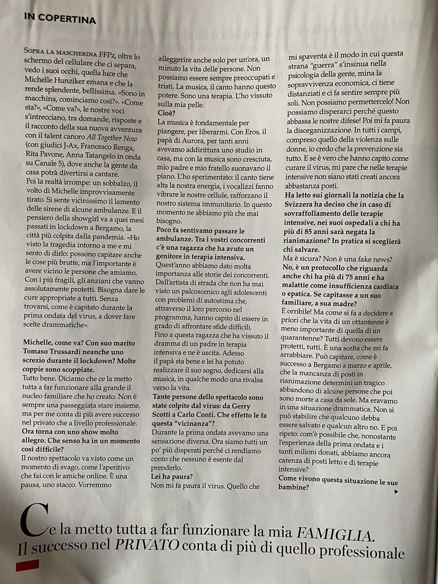 Antonella Fiori (@aflowerinlife) on Twitter photo Mia intervista oggi su F a <a href="/m_hunziker/">Michelle Hunziker</a> ripresa dal <a href="/Corriere/">Corriere della Sera</a> sulla scelta di chi curare in terapia intensiva: “Virus: orribile sacrificare gli anziani”. google.it/amp/s/www.corr… #coronavirus #covid19 Mia intervista oggi su F a <a href="/m_hunziker/">Michelle Hunziker</a> ripresa dal <a href="/Corriere/">Corriere della Sera</a> sulla scelta di chi curare in terapia intensiva: “Virus: orribile sacrificare gli anziani”. google.it/amp/s/www.corr… #coronavirus #covid19