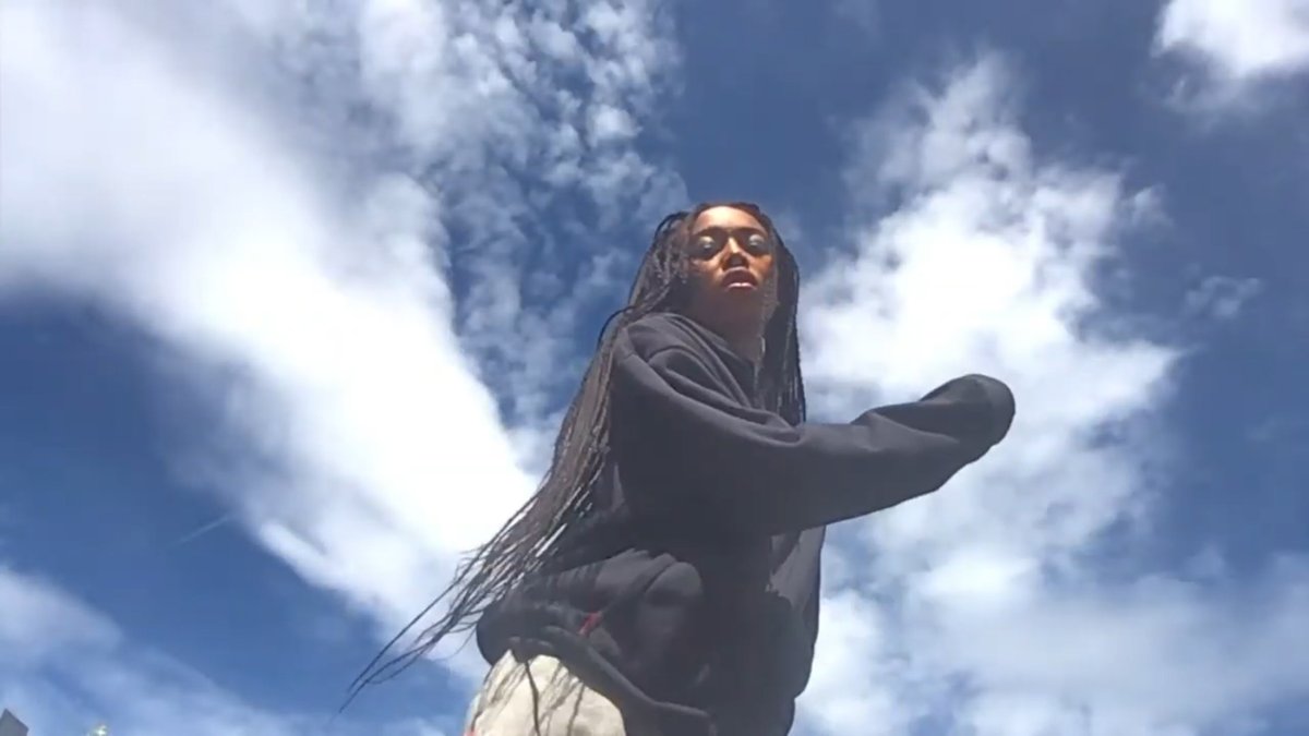 southeastdance's tweet photo. Janine Harrington has watched her pick for #SED2020Vision many times and experiences it differently each time. She calls the film, HAIR FLICK by NWAKKE, an "urgent address" and appeals to you to watch it and "turn the sound on and up". Watch it here: https://t.co/acwQBBs3tr https://t.co/l09BD05jz9