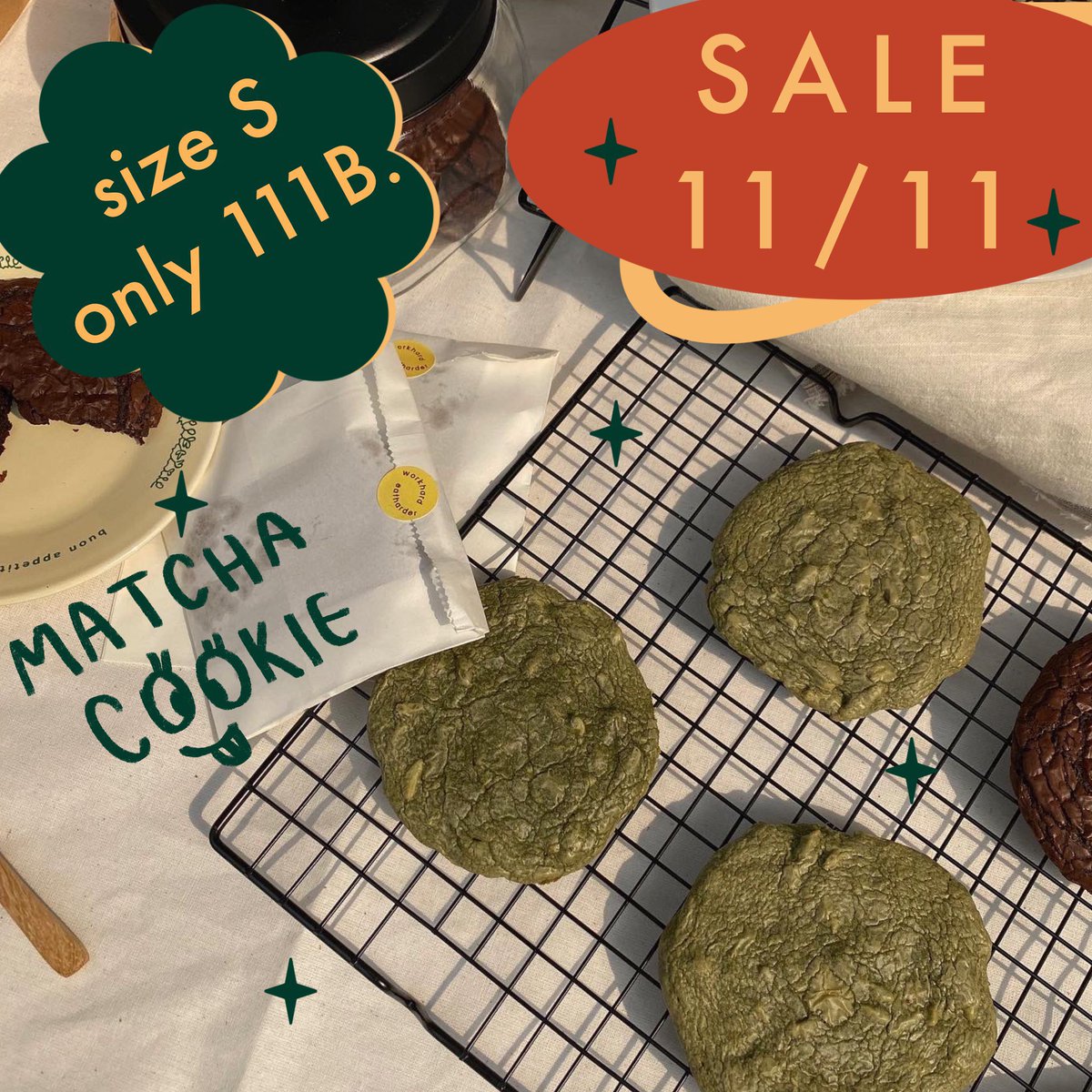 bakingnow2's tweet photo. 🔥🔥 11/11 คุกกี้มัทฉะ เพียง 111 บาท

แต่เดี๋ยวก่อน!!! ยังไม่หมดเพียงเท่านี้ baking now ร้านบราวนี่สาขา 2 ที่จัดจ้านที่สุดในย่านนี้(แต่อย่าถามหาสาขา 1) ลดค่าจัดส่ง 10 บาท ทุกออเดอร์ค่ะ!!📢🚨🚛

สามารถพรีออเดอร์ทาง dm ได้แล้ววันนี้ จนถึงวันอาทิตย์ที่ 15 พ.ย.ค่ะ 💌

#bakingnow2 https://t.co/VJiZqVIIEi