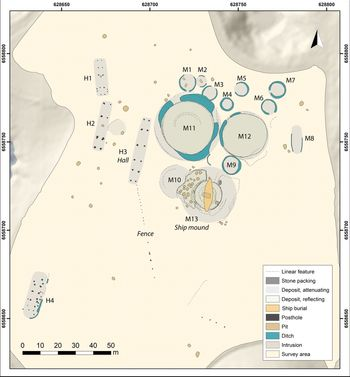 New info on the context of the Gjellestad #Viking ship: looks like it was part of a larger cemetery and a ‘central place’ with hall and cult buildings, and a coastal trading &amp; production site nearby. Free article in <a href="/AntiquityJ/">🅰ntiquity Journal</a>!  cup.org/3nfp9pr (Images L. Gustavsen)
