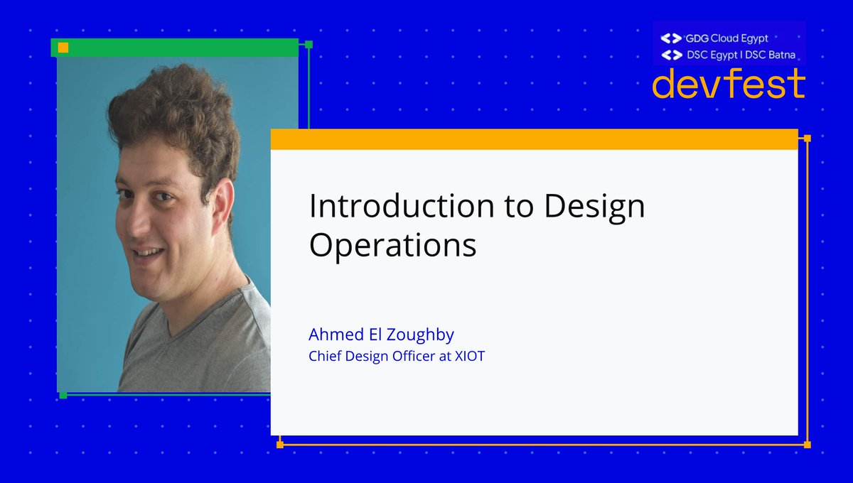 المتحدث التالي هو أحمد الزغبي! 🥳
هيكون معانا في سيشن بعنوان:
" Introduction to Design Operations"
تابعونا لمزيد من التفاصيل!
bit.ly/gdg-dsc-devfest
<a href="/AZoughby/">A.Z.</a> 
#DevFest2020
#DevFest
#DSCEgypt
#DSCBatna
#GCDCEgypt
#DeveloperStudentClubs
