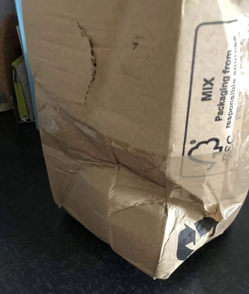 buckerina's tweet photo. @RoyalMail when you sister is law is supporting small businesses, and parcels get delivered like this 🤬 everything broken or damaged even though it stated fragile! These businesses can’t afford to replace and why should they 🤬 https://t.co/2tepZC4wHo