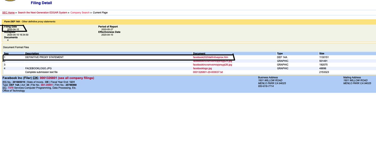 9/ Click on the top file that says "Definitive Proxy Statement"*Note that proxy's are filed once per year. This one is from April 2020, so ownership can change a little bit over time due to buying/selling.