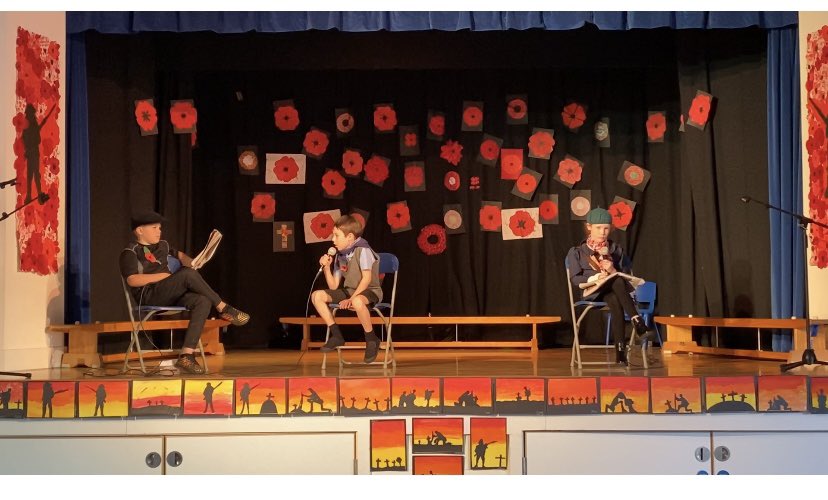BankheadPrimary's tweet photo. Really proud of RM9’s efforts for their WWI showcase. They performed fantastically! We really enjoyed watching the whole thing together today #RemembranceDay  #wwi #lestusforget #success #BankheadWillSOAR https://t.co/d1xleNTz70