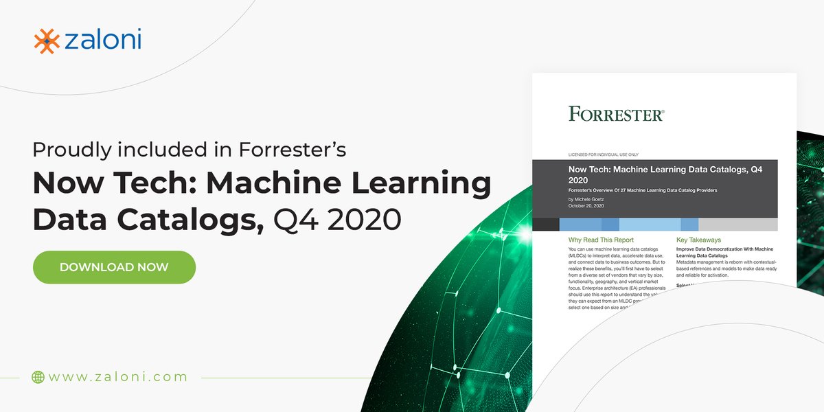 zaloni's tweet photo. Proud to be included in @forrester's #NowTech: Machine Learning Data Catalogs, Q4 2020 report that will help improve #datademocratization and build a strong foundation for #DigitalInnovations Access your copy here: https://t.co/CVcLIafBcN
#MachineLearning #Datacatalogs #BigData https://t.co/5yaLsUFn8W