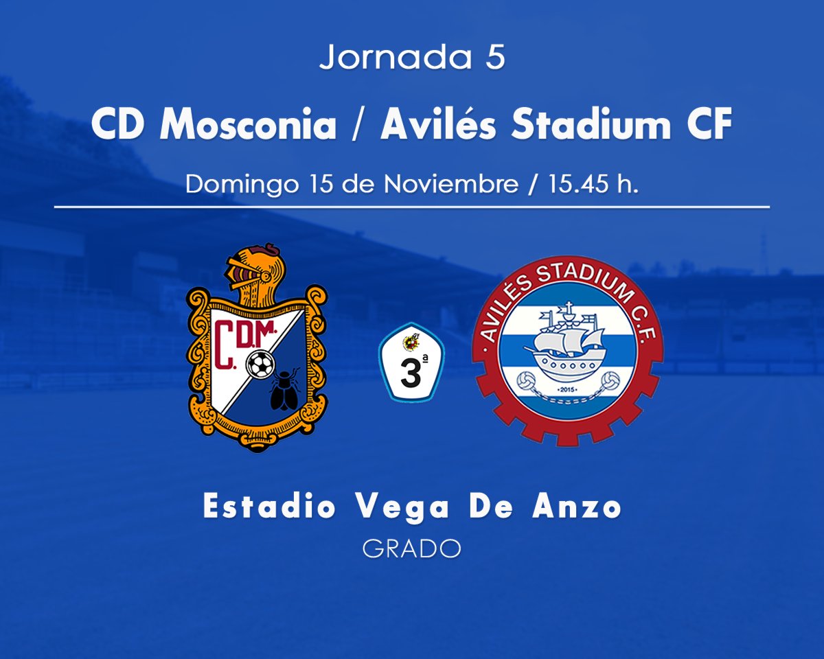 AvilesStadiumCF's tweet photo. ⚔️ ¡Vuelve a la carga la Tercera División!
🔐 PUERTA CERRADA
🆚 @CDMosconia
🏟 Estadio Vega de Anzo
🗓 Domingo 15, 15.45 horas
#SinMiedoATercera https://t.co/ZmGXU2nzUy