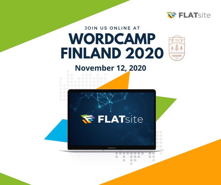 FLATsite_'s tweet photo. Get an exclusive discount for FLATsite plans at #WordCampFinland. Ask our team for the code. Discount is available for a limited time only, so hurry! 

Register for free: https://t.co/2PK5kN7Bhm

#WCFI #WordPress #flatsite #gostatic #staticsites https://t.co/tLginKg6rv