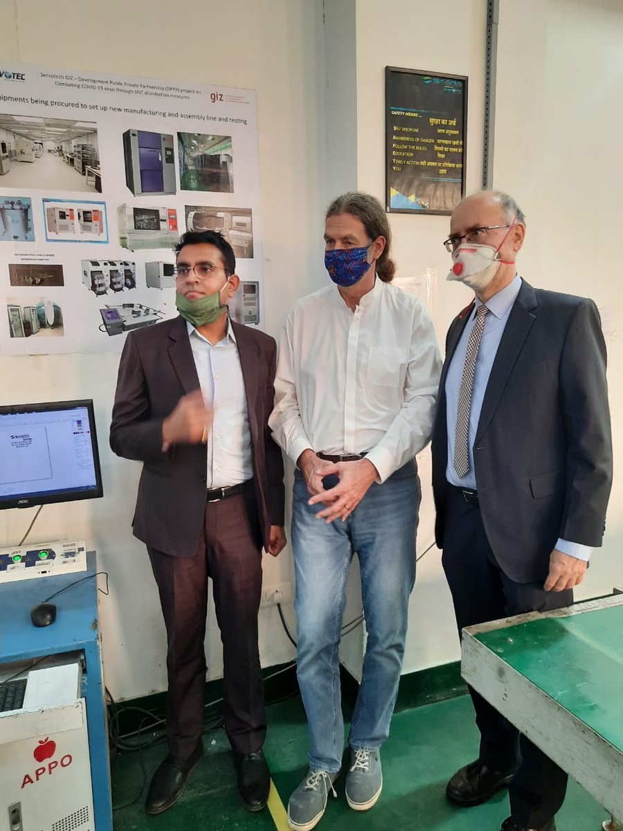 servotech_ltd's tweet photo. A glimpse of today's event at @Servcontrolind
Manufacturing unit. MD - @servotechraman
(Mr. Raman Bhatia) in talks with @AmbLindnerIndia
for the development of the UVC Disinfectant range.
#VocalForLocal #uvc #manufacturing #servcontrol #servotech https://t.co/Rszlk5l4b0