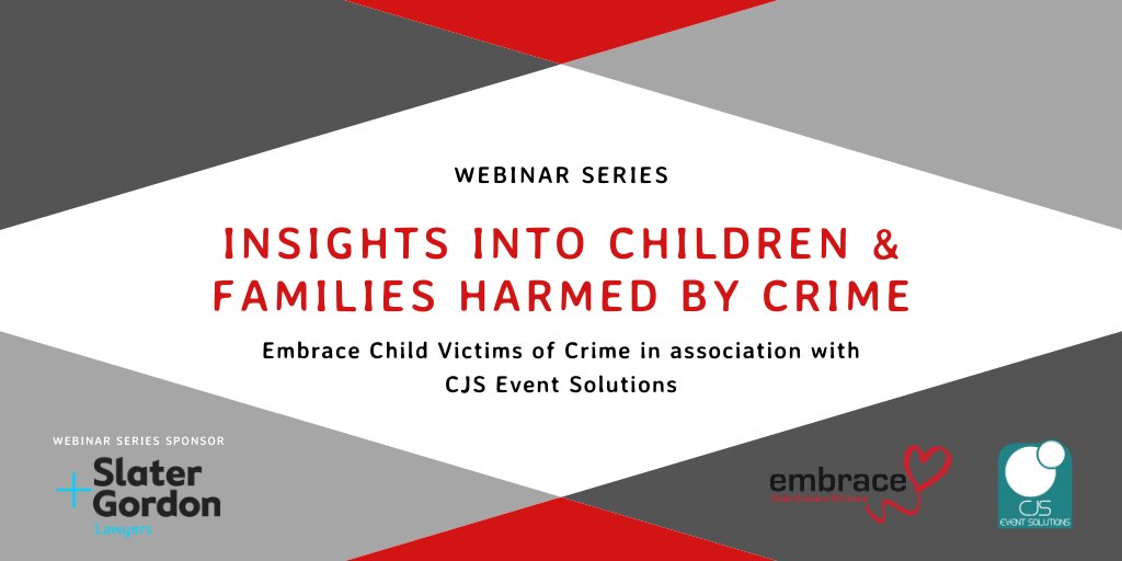 EmbraceCSOC's tweet photo. Not to be missed! Insights into Children &amp; Families Harmed by Crime is a series of free webinars available to view at your leisure! Key speakers, experts in their field, explore the keys issues about crime &amp; how it affects our children💻⬇️ https://t.co/2ImbSu2vg4 #embrace2020 https://t.co/ZvgaF6VsdA