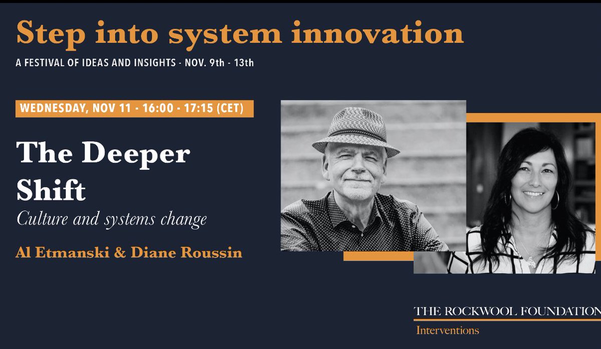 Mariguld's tweet photo. Join us today: Diane Roussin &amp; Al Etmanski discuss why changing our systems’ “software” - our mindsets, values and principles - is more important than changing our systems’ “hardware” of processes and protocols @aletmanski @dianeroussin007 @ImmyKaur #StepIntoSystemInnovation https://t.co/H3Rhyd69e6