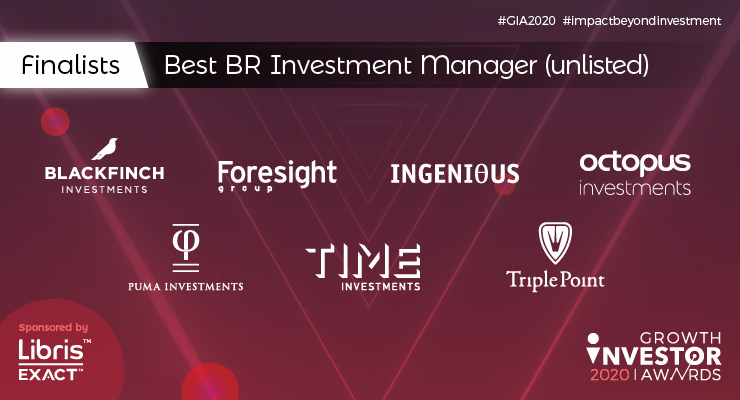 Best of luck to all Best BR Investment Manager - Unlisted finalists, sponsored by <a href="/ExactLibris/">ExactLibris</a>: <a href="/BlackfinchGroup/">Blackfinch</a> <a href="/ForesightGroup/">Foresight Group</a> <a href="/HelloIngenious/">Ingenious</a> <a href="/Octopus_UK/">Octopus Investments</a> <a href="/PumaInvestments/">Puma Investments</a> <a href="/TIMEInvestments/">International Investment Marketplace</a> Triple Point 👏👏👏 #GIAwards2020 #impactbeyondinvestment #SME