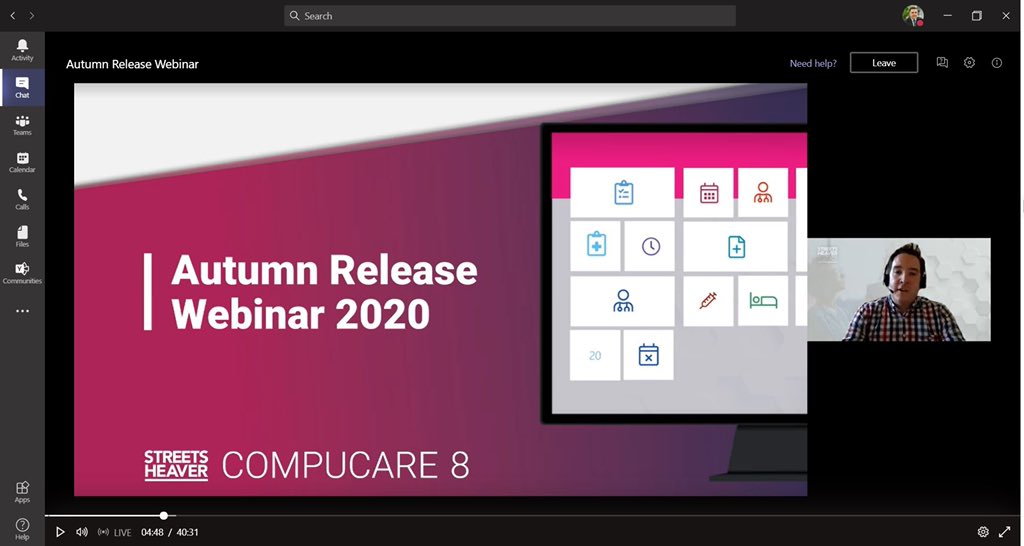 StreetsHeaver's tweet photo. π₯ We are LIVE π₯
The team are currently hosting our Autumn Release Webinar to existing users, showcasing the very latest features to have arrived to #Compucare8
Thank you to everyone who registered, weβve had a fantastic response! #compucare #webinar https://t.co/gGQgpMQJ1Q