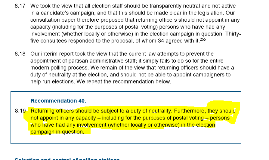 You might be surprised that that the recommendation put forward here needs making at all. 5/11