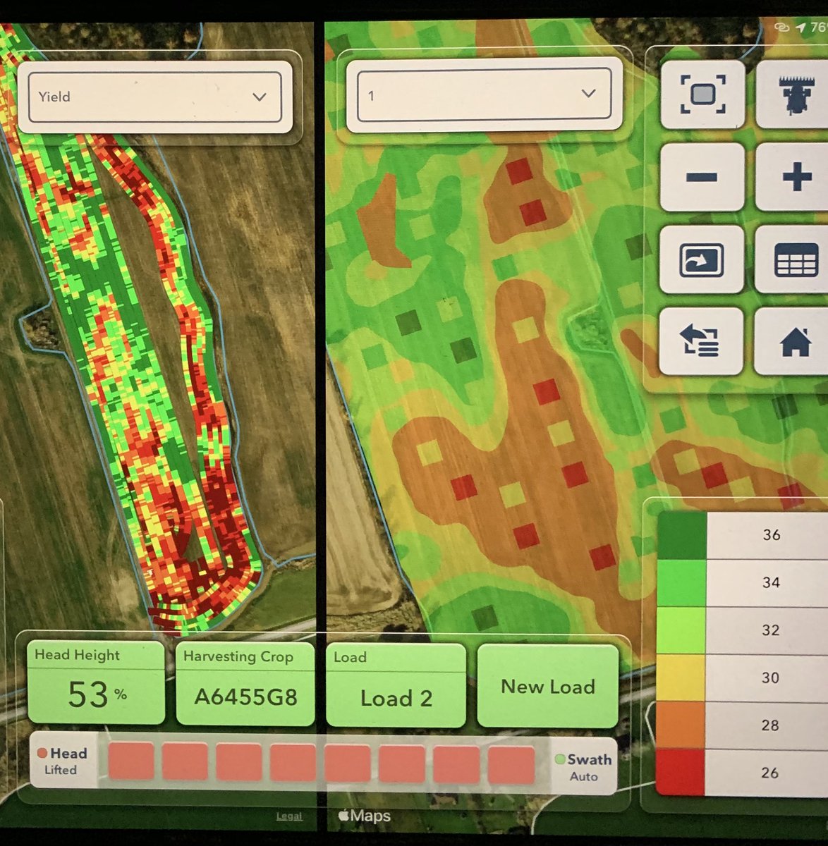 turnbullfarms1's tweet photo. Started our own corn last night. Not great yields but still getting some data from the VR fert and seed we tried in this field. Moisture was good to start but the next variety was 28+% 👎😡 Can’t wait to crunch some numbers using @FieldViewCanada #FarmingWithFieldViewContest https://t.co/PoepalZBN3
