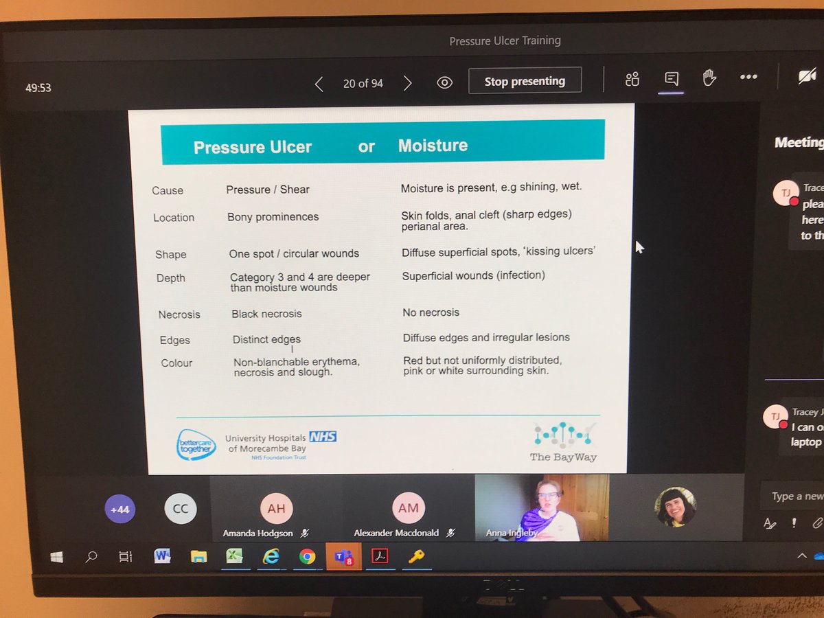 Morecambe Bay Community TVN’s (@baytvn) on Twitter photo Pressure Ulcer Prevention Training via Teams to more than 50 <a href="/uhmb/">Steve Mitchell</a> Community Staff And Nursing Home Staff. Still a lot to learn on Teams but we’re getting there....😅 #stopthepressure #teamstraining Pressure Ulcer Prevention Training via Teams to more than 50 <a href="/uhmb/">Steve Mitchell</a> Community Staff And Nursing Home Staff. Still a lot to learn on Teams but we’re getting there....😅 #stopthepressure #teamstraining