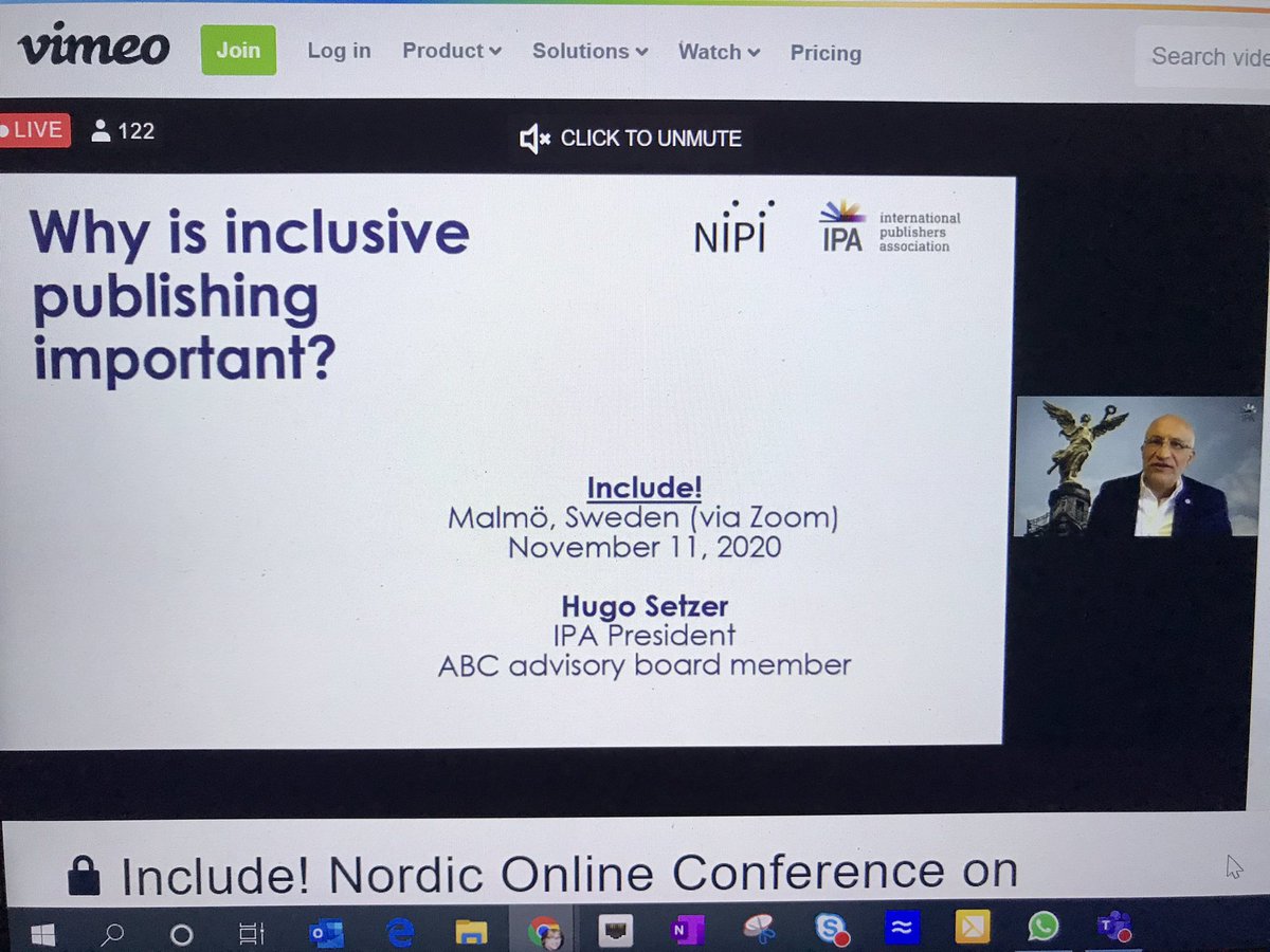 Final speaker for the day: <a href="/HugoSetzer/">Hugo Setzer 🇲🇽 🇩🇪 🇺🇦</a> on the publisher’s perspective on #inclusivepublishing and #accessibility. #nipi_include