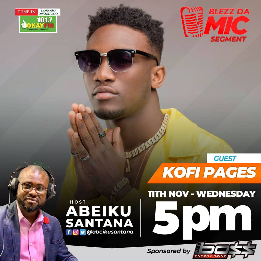 kofipagesGh's tweet photo. I’ll be on @okay101.7fm today with the award winning show host on the award winning show #ekwansodwoodwoo with @abeikusantana at exactly 5pm💫🤘🏾 Please don’t forget ‼️ https://t.co/EdvegGIASg