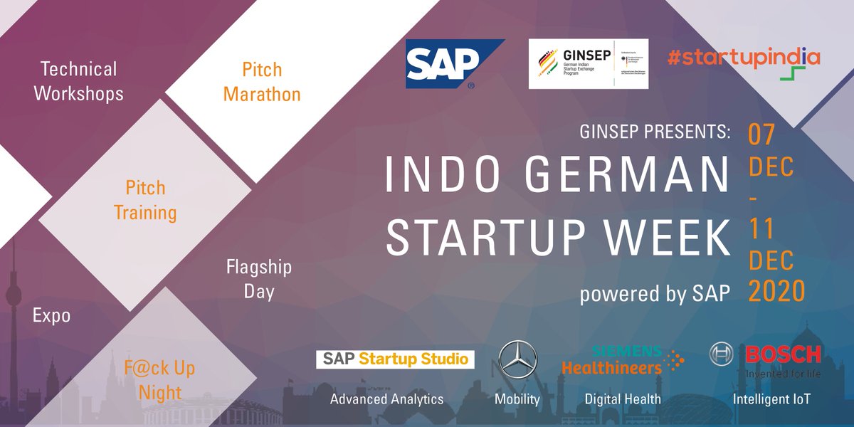 TheAshutosh's tweet photo. Apply for the Pitch Marathon to be one of 42 startups to pitch and get access to our supporting corporates SAP Labs India, Siemens Healthineers, Bosch Engineering and Business Solutions and Daimler AG by 15th Nov 2020: https://t.co/CuEuKjSr6x

#GINSEP @GermanyinIndia @eoiberlin https://t.co/GDjiYeC6ZP