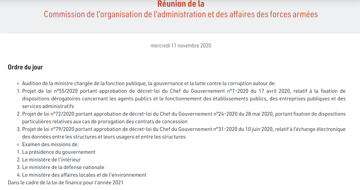 AlBawsalaTN's tweet photo. 10:20 Début des travaux de la commission de l'organisation de l'administration et des affaires des forces armées
Vous pouvez consulter l'ordre du jour ici ⬇️⬇️
#ComAdministration #TnARP #MarsadMajles #LiveMajles #Tunisie https://t.co/BlLX9zX7kH