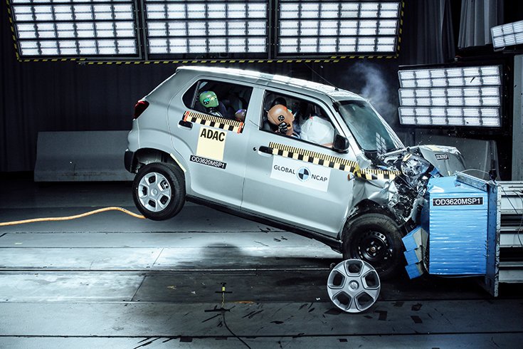 autocarpro's tweet photo. REVEALED: CRASH TEST VIDEOS: Maruti S-Presso gets zero-star rating in latest round of Global NCAP’s #SaferCarsForIndia crash tests; Hyundai Grand i10 Nios scores 2 stars &amp; the Kia Seltos gets 3 stars for adult occupant safety. See performance factsheets https://t.co/vxmx7Z8hXl https://t.co/504voQ2PXv